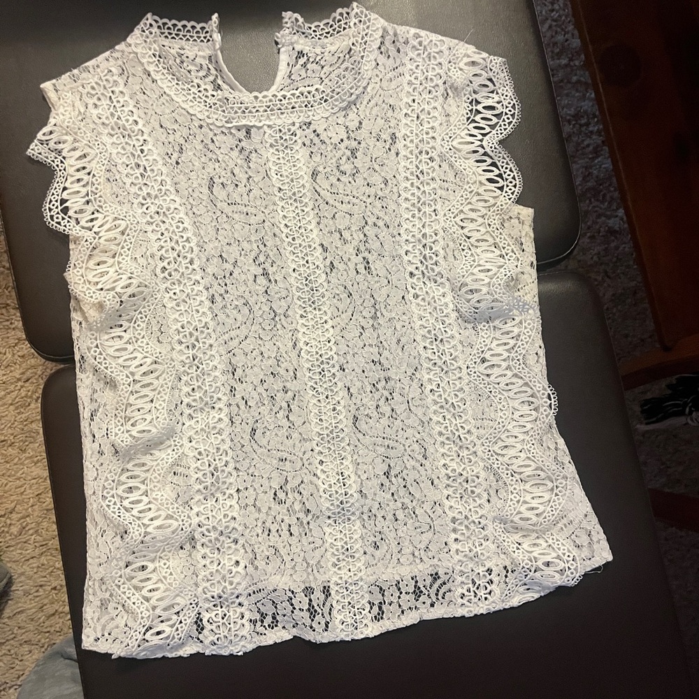 Elegant White Lace Top